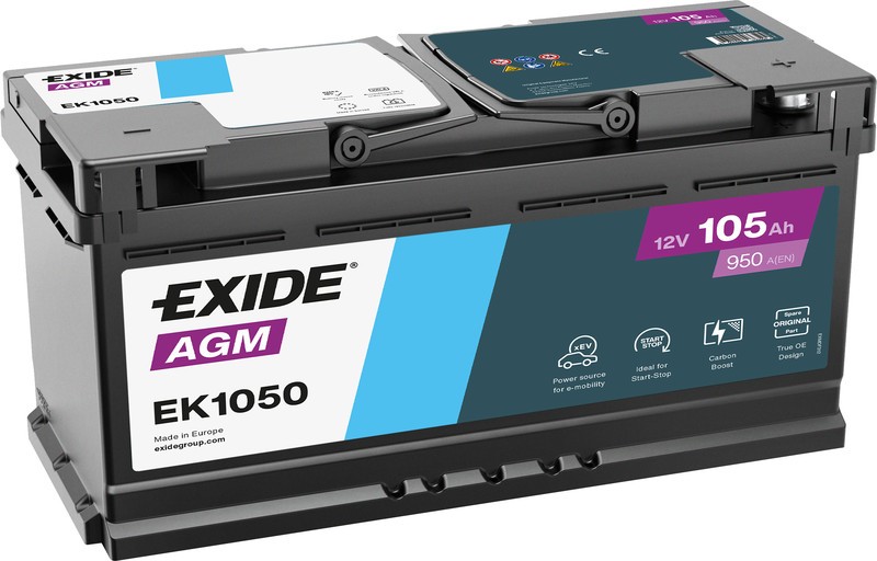 EXIDE EK1050 AGM 105Ah 950A