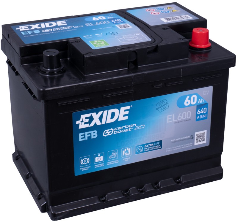 EXIDE EL600 EFB 60Ah 640A START-STOP