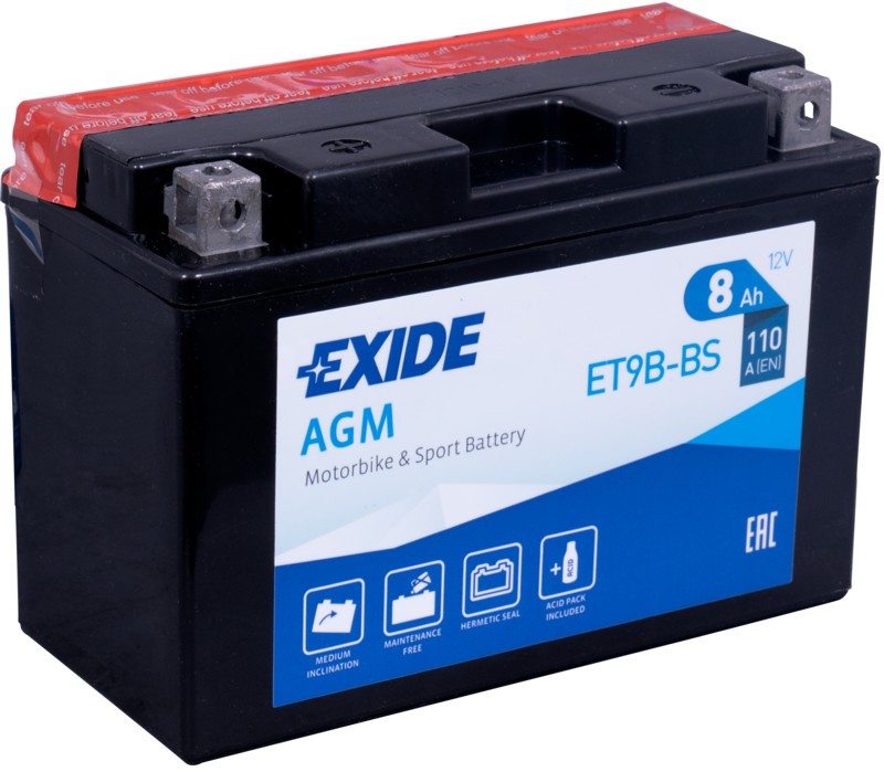 EXIDE YT9B-BS = GT9B-4