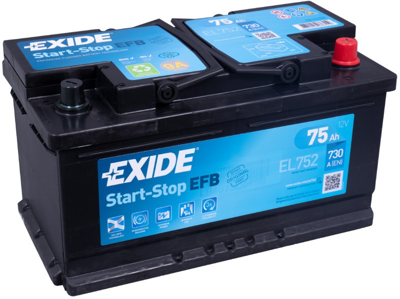 EXIDE EL752 EFB 75Ah 730A START-STOP