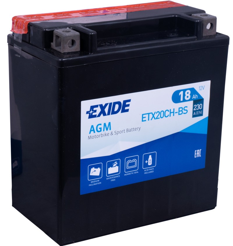 EXIDE YTX20CH-BS | 18Ah 230A 12V (Equivalente a la YTX16-BS)