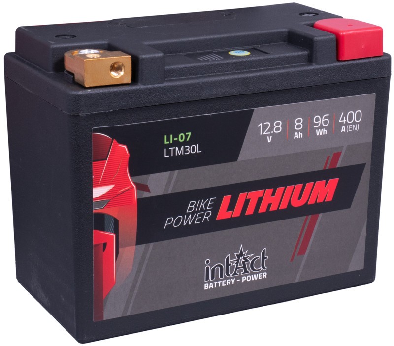 INTACT LITIO LI07 (LiFeP04) YIX30L-BS, YTX20L-BS HVT02, HVT01 | 400A ACC | Para Harley Davidson,  Etc.