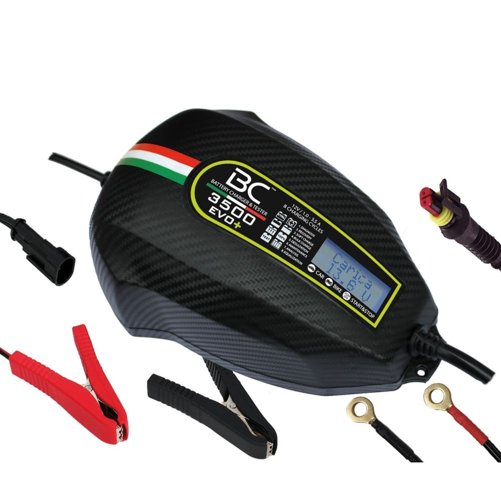 CARGADOR BC 3.500 EVO  12V | LCD DIGITAL (Para todo tipo vehiculos + comprobador de baterias)
