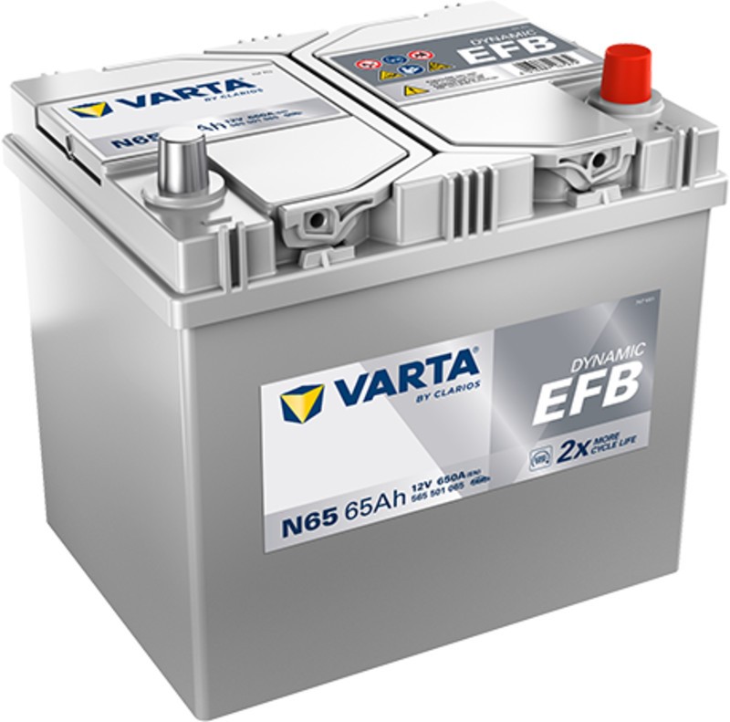 Varta N65 EFB | 65Ah 650A (JIS) STOP & START.  Apto para Mazda.