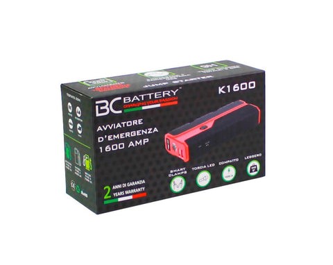 Arrancador BC-K1600 - 1600A ion de litio LiFePO4 (arrancador & cargador USB)